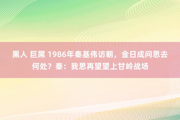 黑人 巨屌 1986年秦基伟访朝，金日成问思去何处？秦：我思再望望上甘岭战场