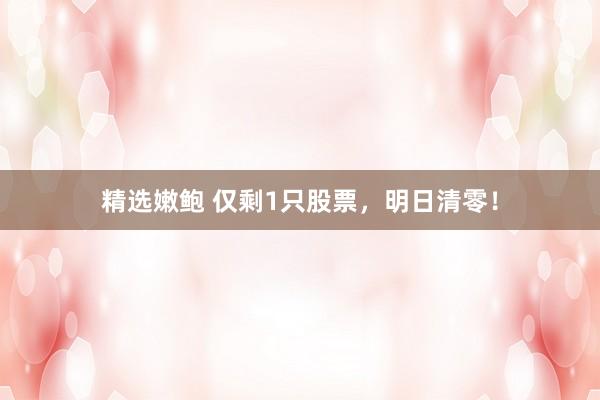 精选嫩鲍 仅剩1只股票，明日清零！
