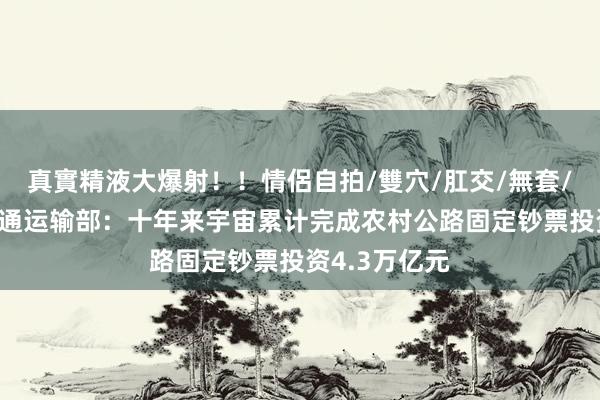 真實精液大爆射！！情侶自拍/雙穴/肛交/無套/大量噴精 交通运输部：十年来宇宙累计完成农村公路固定钞票投资4.3万亿元