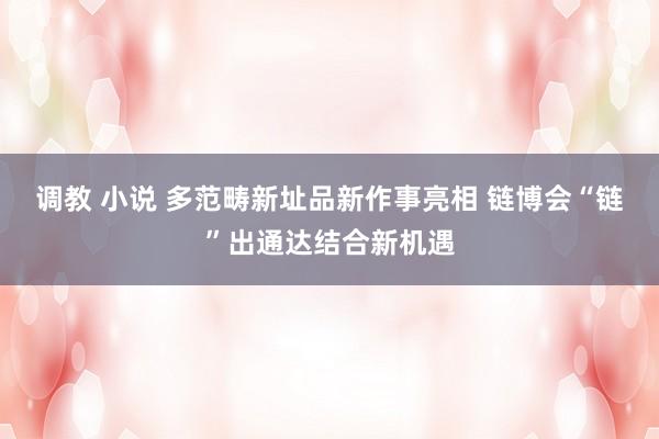 调教 小说 多范畴新址品新作事亮相 链博会“链”出通达结合新机遇