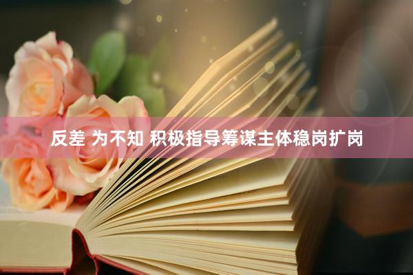 反差 为不知 积极指导筹谋主体稳岗扩岗