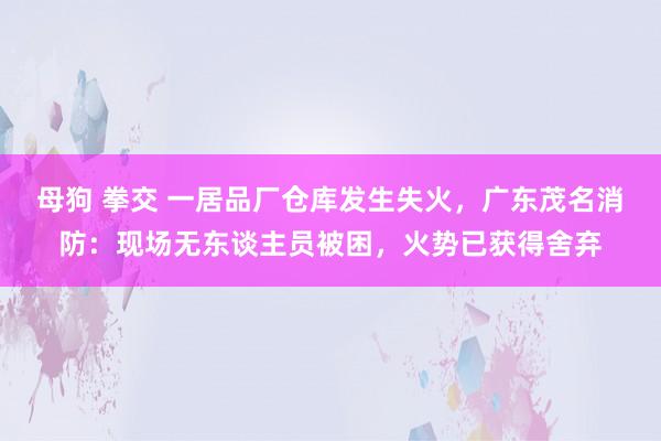 母狗 拳交 一居品厂仓库发生失火，广东茂名消防：现场无东谈主员被困，火势已获得舍弃