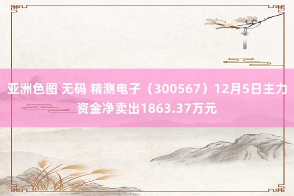 亚洲色图 无码 精测电子（300567）12月5日主力资金净卖出1863.37万元