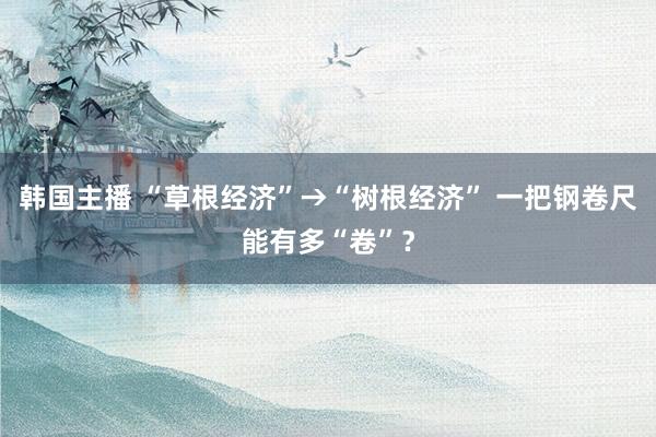韩国主播 “草根经济”→“树根经济” 一把钢卷尺能有多“卷”？