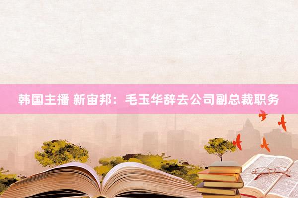 韩国主播 新宙邦：毛玉华辞去公司副总裁职务