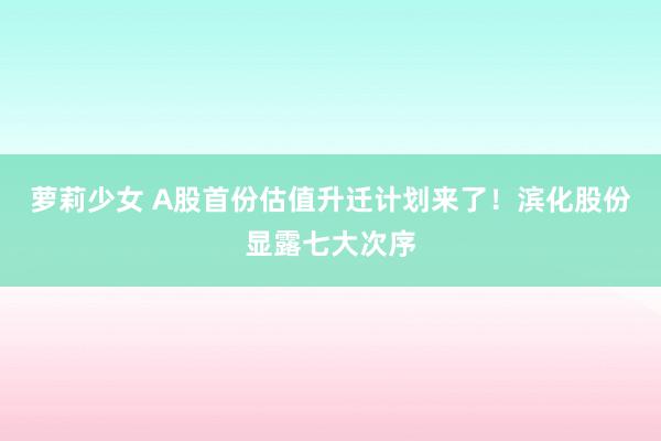 萝莉少女 A股首份估值升迁计划来了！滨化股份显露七大次序