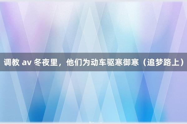 调教 av 冬夜里，他们为动车驱寒御寒（追梦路上）