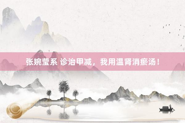 张婉莹系 诊治甲减，我用温肾消瘀汤！