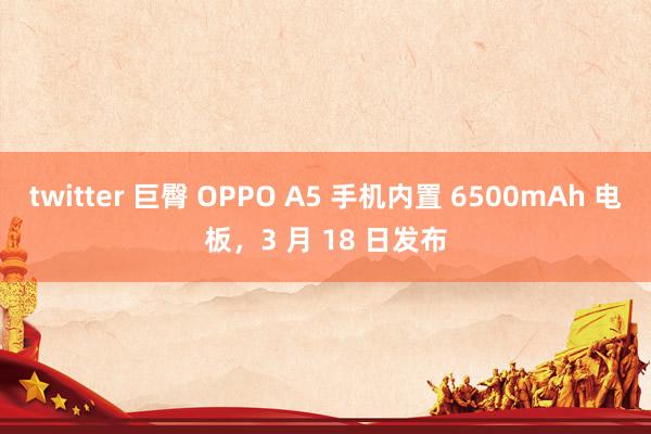 twitter 巨臀 OPPO A5 手机内置 6500mAh 电板，3 月 18 日发布