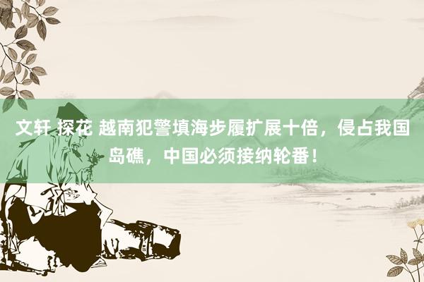 文轩 探花 越南犯警填海步履扩展十倍，侵占我国岛礁，中国必须接纳轮番！