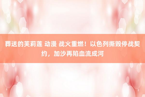 葬送的芙莉莲 动漫 战火重燃！以色列撕毁停战契约，加沙再陷血流成河