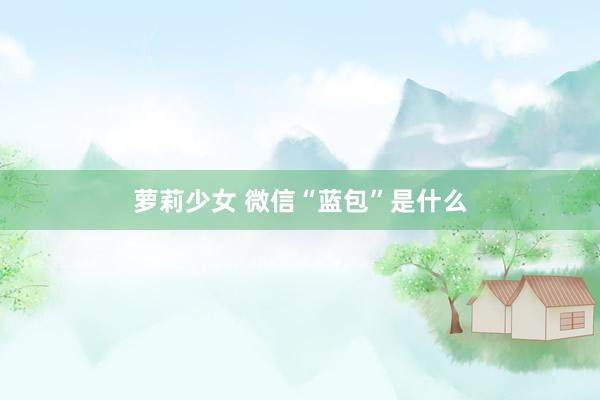 萝莉少女 微信“蓝包”是什么