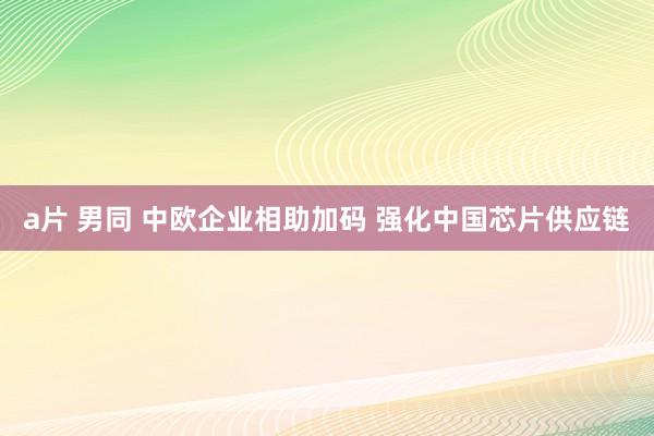 a片 男同 中欧企业相助加码 强化中国芯片供应链