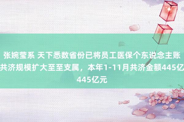 张婉莹系 天下悉数省份已将员工医保个东说念主账户共济规模扩大至至支属，本年1-11月共济金额445亿元