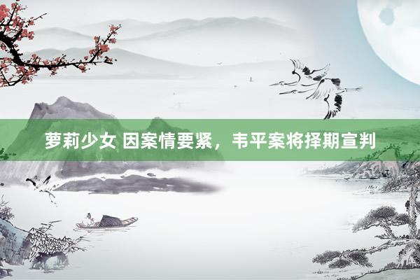 萝莉少女 因案情要紧，韦平案将择期宣判