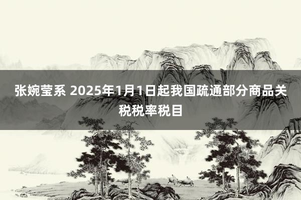 张婉莹系 2025年1月1日起我国疏通部分商品关税税率税目
