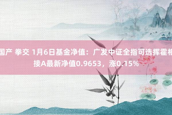 国产 拳交 1月6日基金净值：广发中证全指可选挥霍相接A最新净值0.9653，涨0.15%