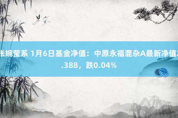 张婉莹系 1月6日基金净值：中原永福混杂A最新净值2.388，跌0.04%