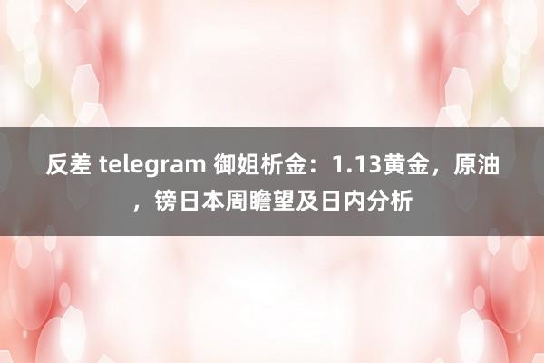 反差 telegram 御姐析金：1.13黄金，原油，镑日本周瞻望及日内分析