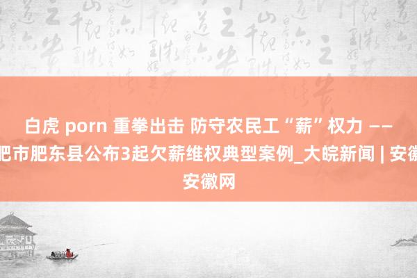 白虎 porn 重拳出击 防守农民工“薪”权力 ——合肥市肥东县公布3起欠薪维权典型案例_大皖新闻 | 安徽网