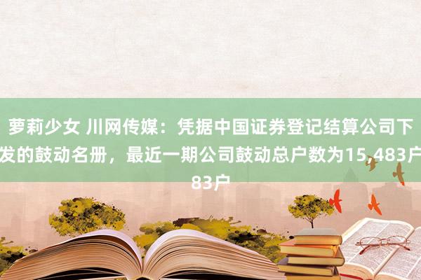 萝莉少女 川网传媒：凭据中国证券登记结算公司下发的鼓动名册，最近一期公司鼓动总户数为15,483户