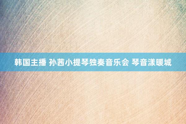 韩国主播 孙茜小提琴独奏音乐会 琴音漾暖城