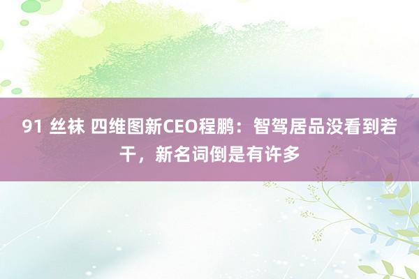 91 丝袜 四维图新CEO程鹏：智驾居品没看到若干，新名词倒是有许多